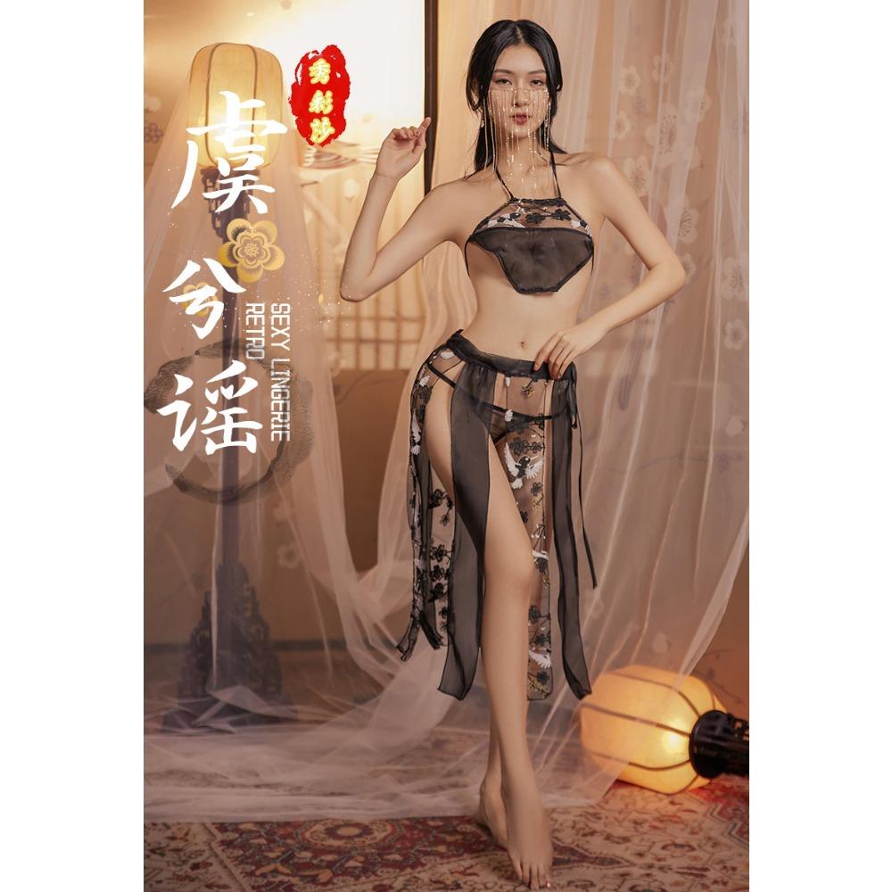 Sexy Lingerie Hanfu Seduction Pajamas Pure Desire Uniform Bed Hot Flirting Antique Suit Passion Belly Pocket