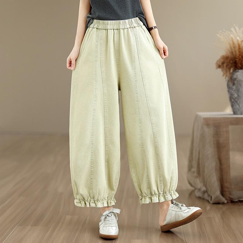 Tamanho grande Vintage cintura alta casual solto Feminino Primavera verão jeans denim Calças Harem