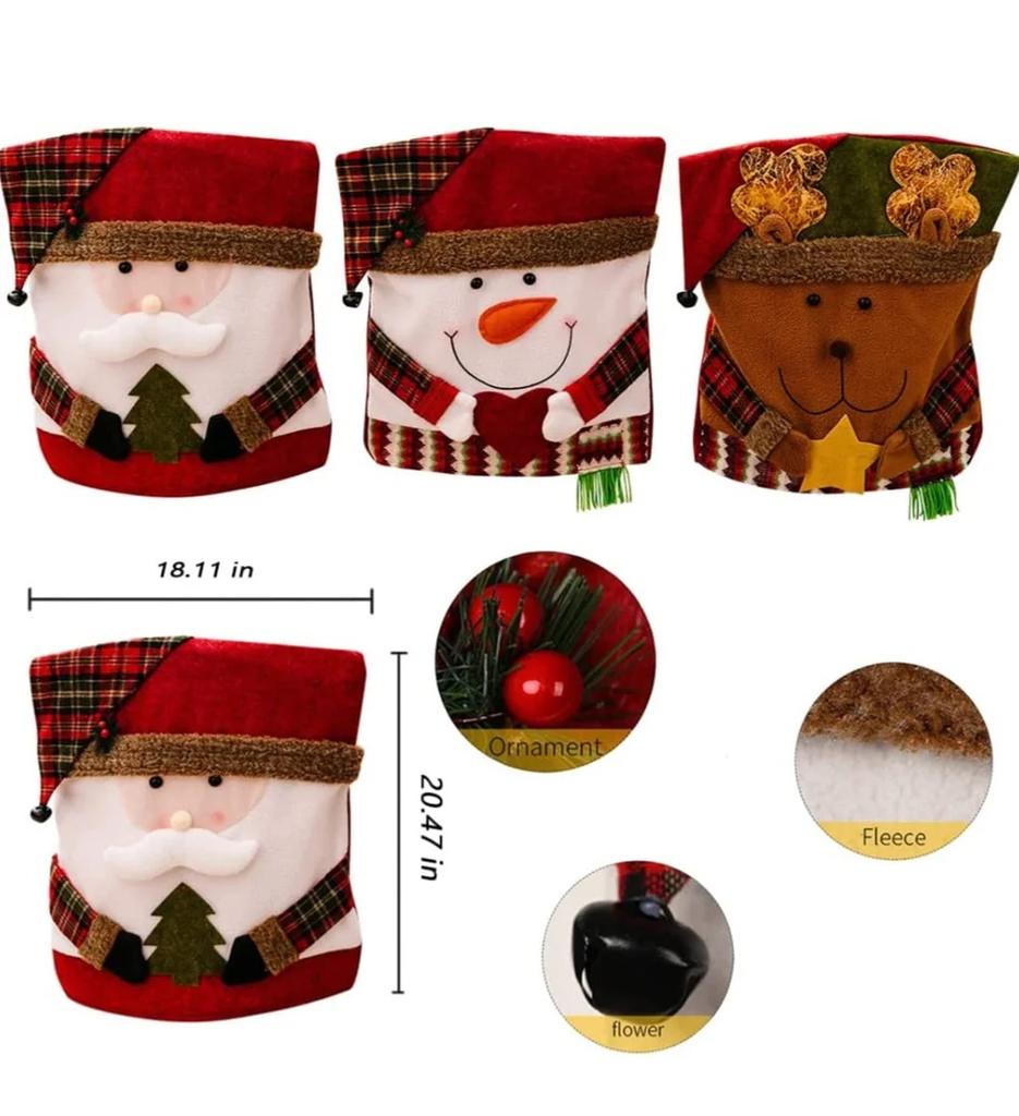 1/6 szt. Pokrowce na krzesła świąteczne Dekoracje stołu świątecznego Pokrowce na krzesła z motywem czapki świątecznej Świąteczny pokrowiec na krzesło do jadalni