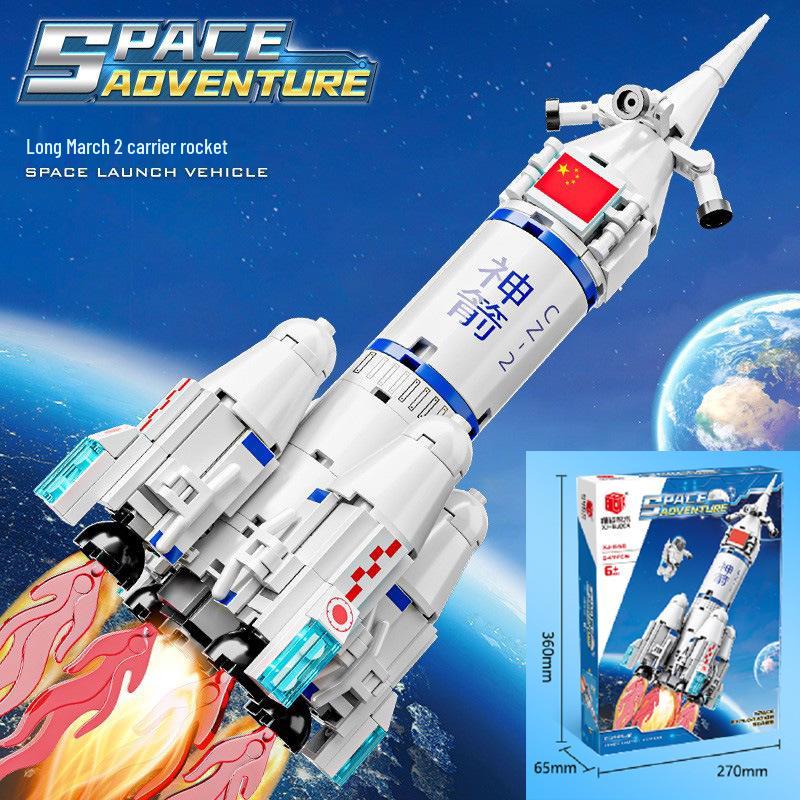 Compatible LEGO Space Rocket Building Blocks: Educational Boys' Assembly Model Toys