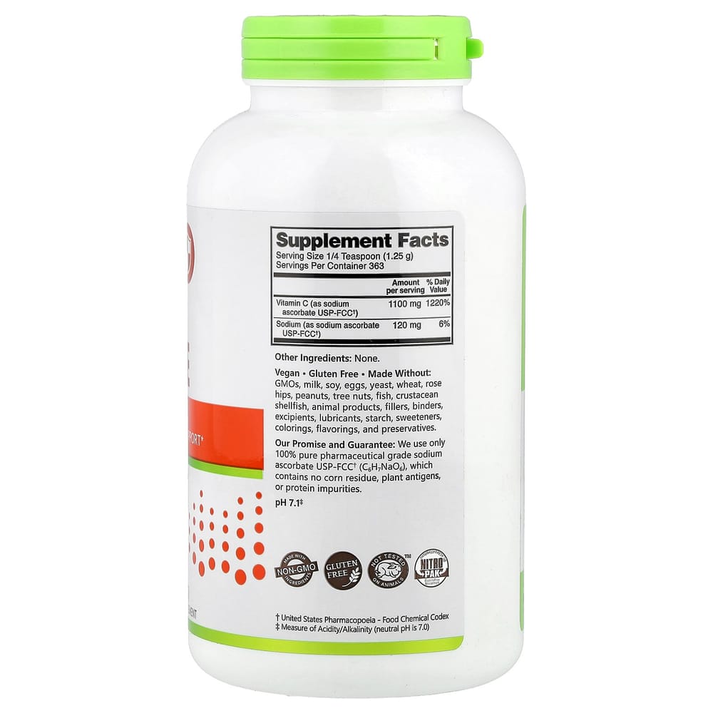 NutriBiotic Immunity Sodium Ascorbate Crystalline Powder 454g (16oz)