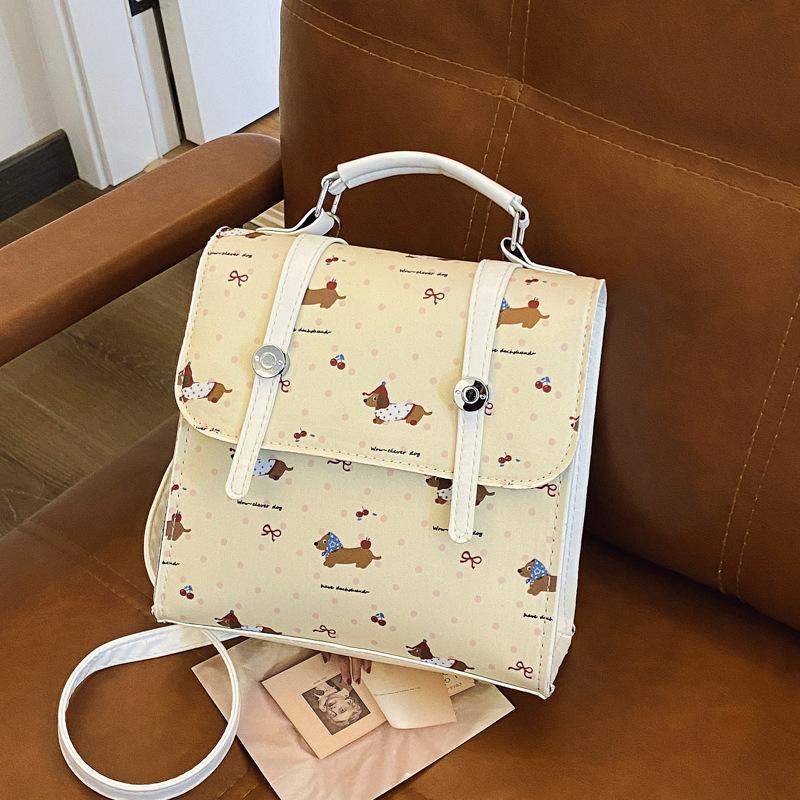 

Новый женский текстурный рюкзак модный тренд мини дорожный простой с принтом маленький школьный бежевый