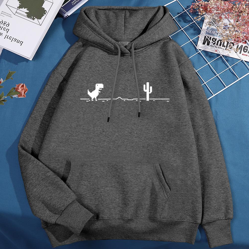 Network Malfunction Little Dinosaur Hoody Men Hombre Cute PockeNew Thicken Pullover Hoodie T Sweatshirt Autumn Warm O-Nec Hoody