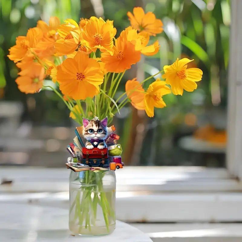 Cute Acrylic Cartoon Cat Hanging Decoration For Car Interior And Home Decoration Ideas