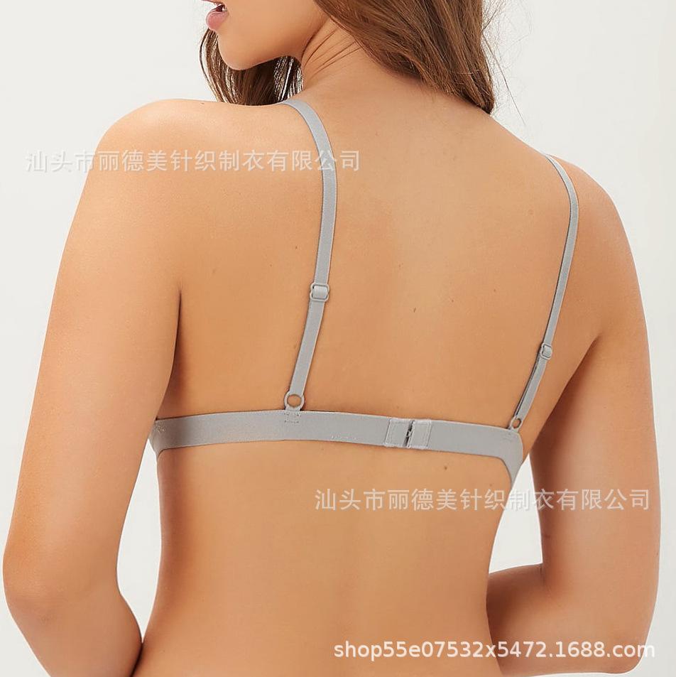 Spot French triangle cup lace bra without steel rim girl sexy thin gathering female back bra