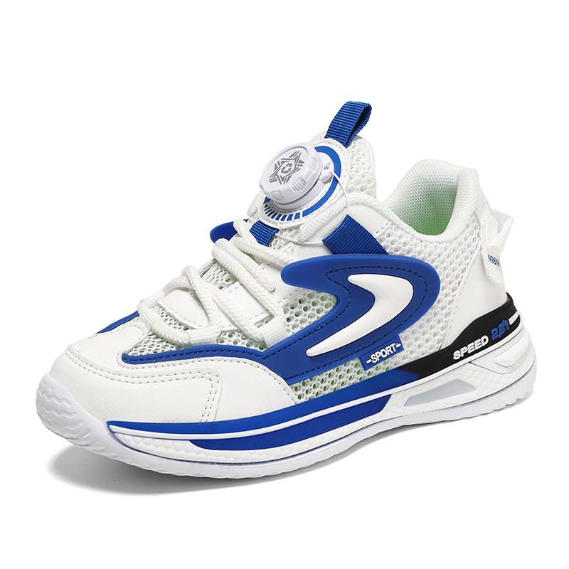 Rotating button boys shoes summer new breathable mesh surface children's sports dad shoes large children single mesh shoes