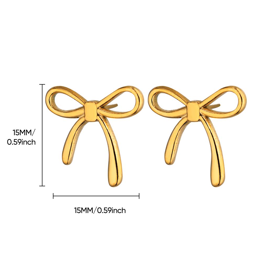 

Тонкие серьги-бантики из нержавеющей стали для женщин, золотистого цвета, эстетичные серьги, свадебные, рождественские, модные ювелирные аксессуары