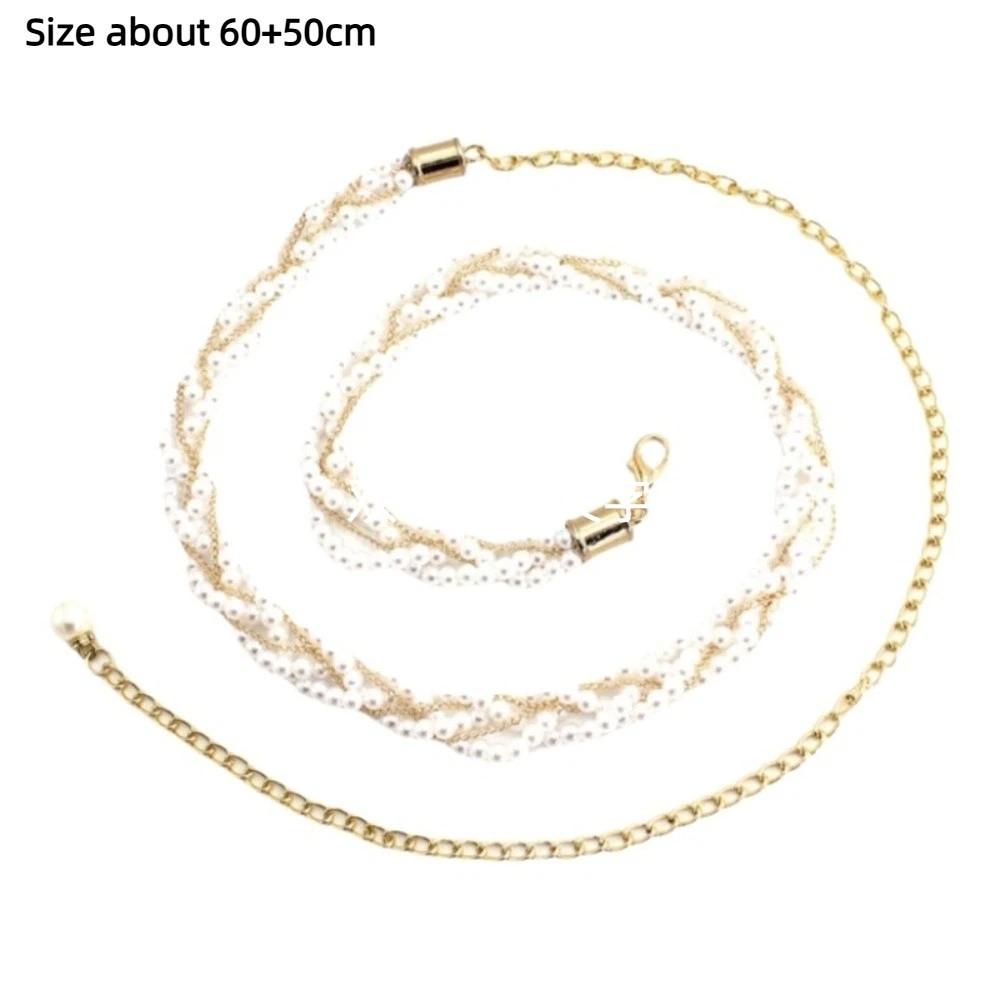 Multilayer Beaded Waist Chain for Dress Boho Body Jewelry Pearl Thin Waist Chain Waist Accessories Elegant Floral Belly Chain
