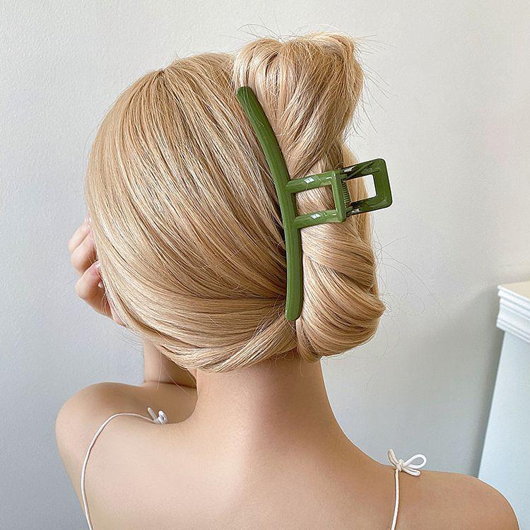 Versatile Korean Design: Oversized Square Arc Hairpin Shark Clip