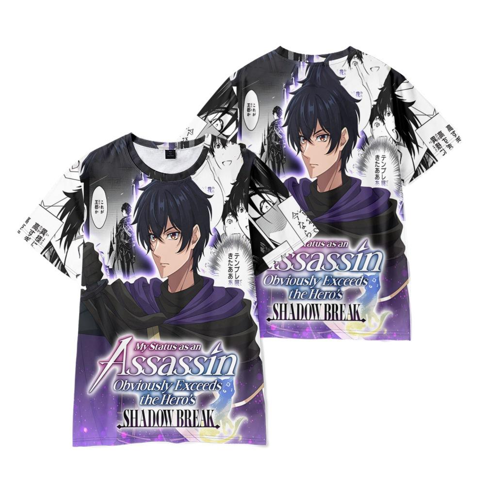 Mein Status als Assassine übertrifft offensichtlich den des Helden Gedrucktes T-Shirt Herren Damen Lässig Rundhals Kurzarm Kind Lustig Trendig Unisex T-Shirts Tops