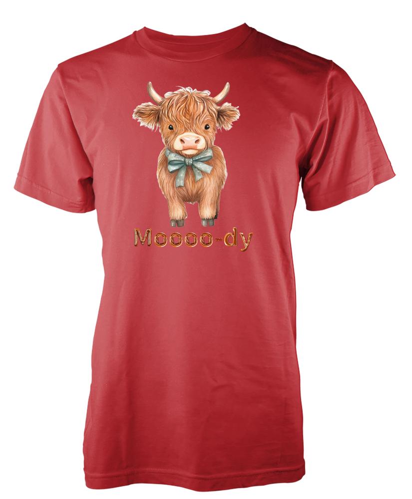 Bnwt Highland Cow Bit Moody Cute Novelty Gift Unique TShirt Adult Kids S
