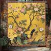 Vintage Flower Floral Bathroom Shower Curtain Retro Crane Chinese Botanical Art Polyester Fabric 12 Plastic Hooks Waterproof
