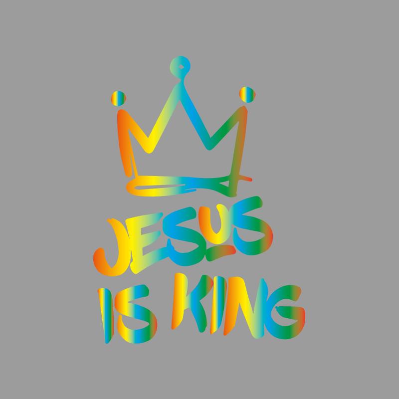 Jesus is King and wears a crown creative&funny stickers for cartoon fans&lover,high quality for car trucks motorcycles & laptops