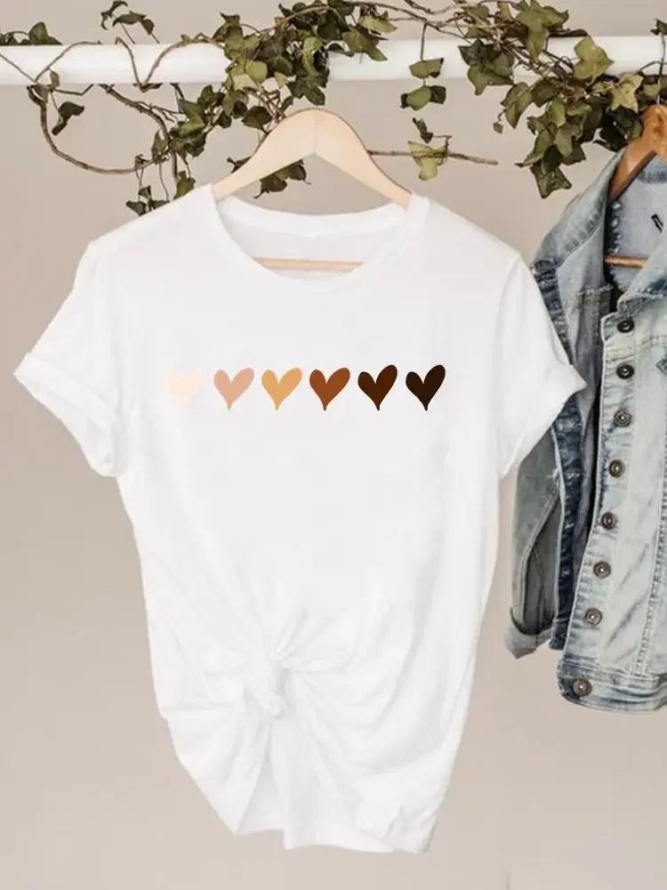 Plus Size Graphic Tee Clothes 90s Sweet Love Heart Valentine Ladies Print T Clothing Summer FeUnisex Womens Short Sleeve Tshirts