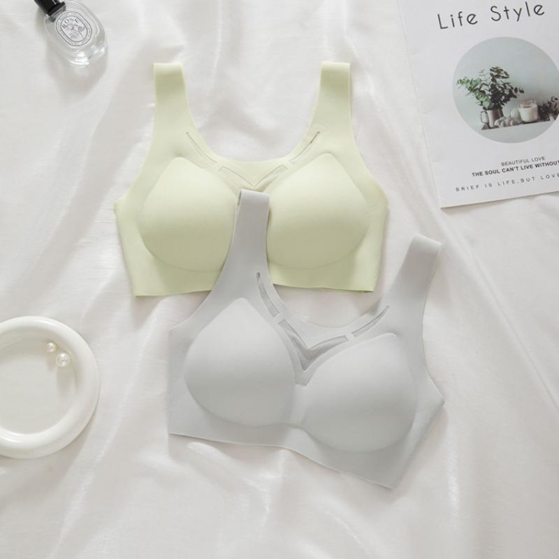 New Gathering Pullover Vest Underwear Women Wide Straps Glossy Seamless Sports Bra