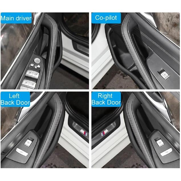 חדש ידית דלת פנים לרכב צד שמאל ימין פנל קישוט פנימי 51417438523 51417438524 תואם ל-BMW סדרה 5 G30 G31 G38 2017-2023(סט סיבי פחמן)