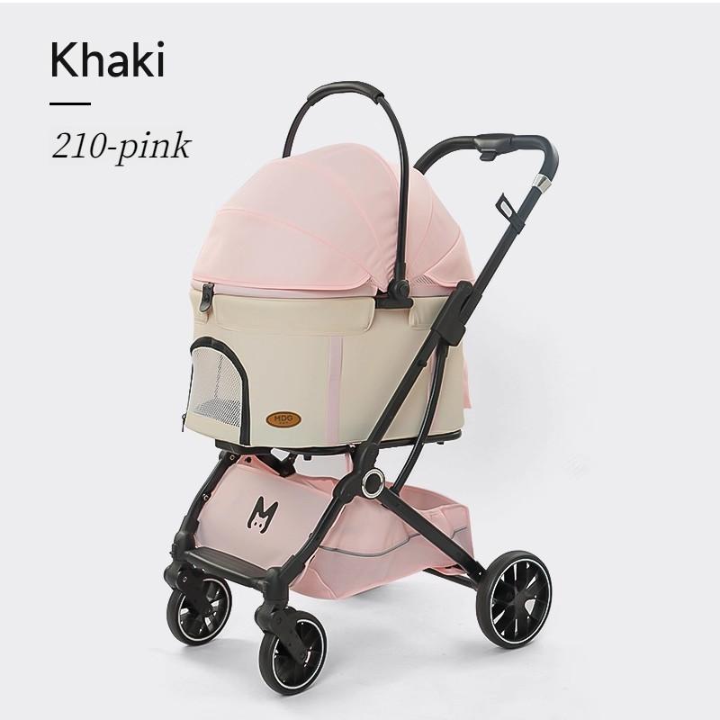 

Pet Stroller with Removable Carrier Folding Stroller for Small Medium Dogs Cats Waterproof All-Terrain with Sunshade Cover розовый