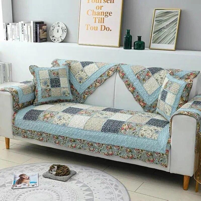 Modular Machine Washable Sofa Mat Hot Selling Anti Slip Minimalist All-season Universal Cushion Pastoral Floral Cushion