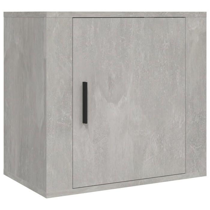 Table de chevet murale - Maison Exclusive - Gris béton - 50x30x47 cm - Bois d'ingénierie