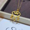 Elegant Brass Gold-Plated Vietnamese Ruyi Lock Necklace for Women
