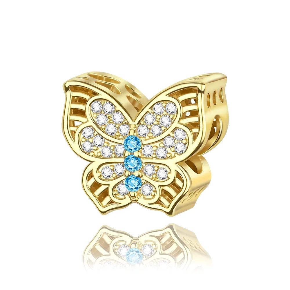 Original Copper Animal Charms Butterfly Safety Chain Beads Pendants Fit Bracelet Necklace Diy Fine Jewelry Gift