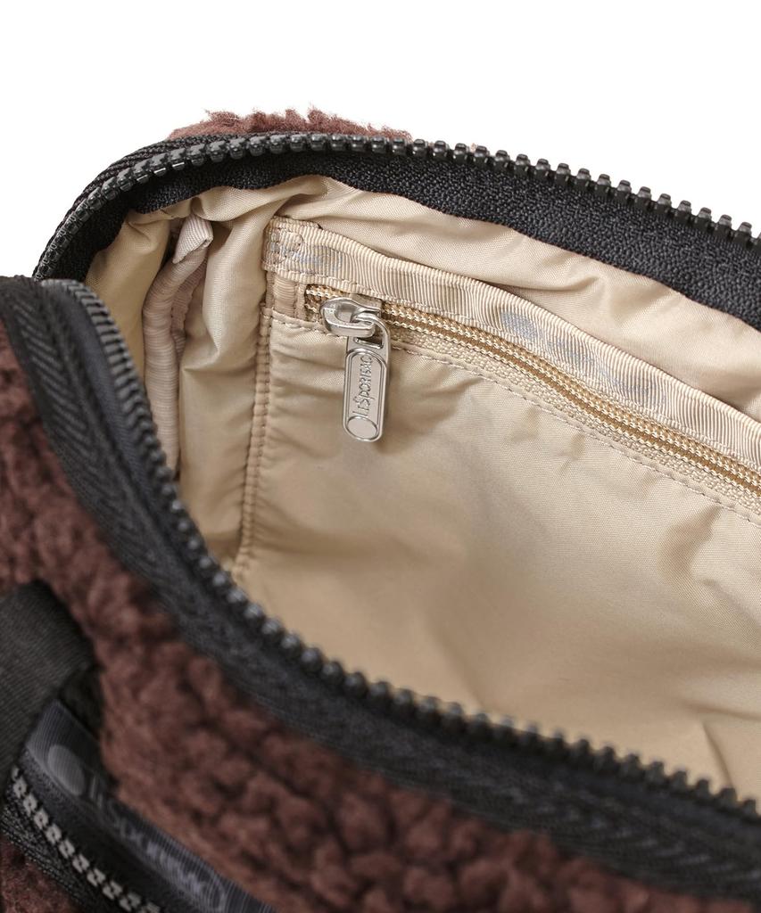 LeSportsac Official PUFFY MINI DUFFEL Shoulder Dark Chocolate Sherpa Bag/4080 Women's