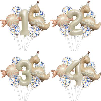 Retro Matte Little Dinosaur Candy Aluminum Film Balloon Set Sequined Birthday Party Atmosphere Arrangement