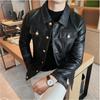 Spring Autumn Black Pu Leather Biker Jacket Men Style Long Sleeve Zipper Leather Coat Fashion Men Clothing Plus Size 3XL