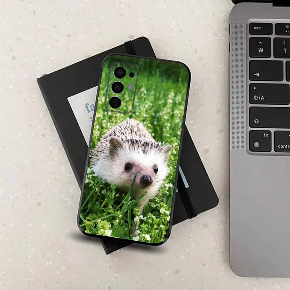 Hedgehog Cute Animal For Samsung Galaxy A53,31,52,72,41,Note,J7,8,9,5G,22,73,32,71, Soft Black Silicone Case
