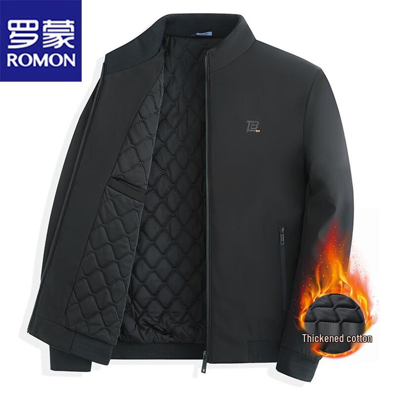 

ROMON Men s Business Casual Stand-up Collar Padded Jacket 3XL