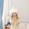 Cartoon Headgear Cute Soft Garlic Head Hat Holiday Performance Headwear Unisex Cloth Headdress Photography Cosplay Props Halloween Gift