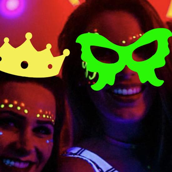 17Pcs Glow Neon Photo Booth Props Fully Assembled Fluorescent Birthday Party Fun Photo Shoot Accessories