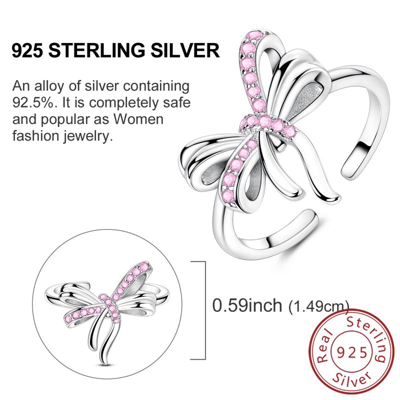 925 Silver Rings for Women Gold Shining Retro Heart Bow Star Ring Size 6 7 8 9 Wedding Anniversary Fashion Fine Jewelry