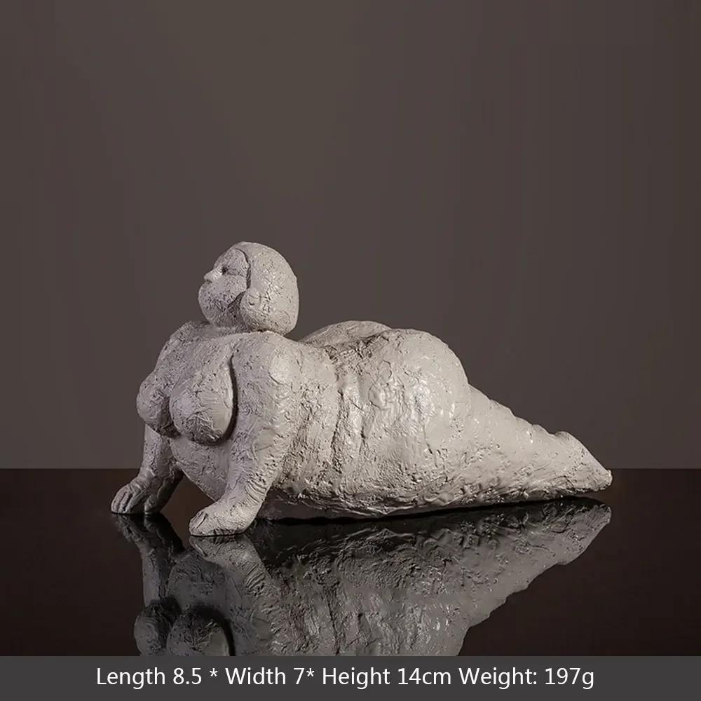 

Resin Abstract Fat Lady Yoga Statue Home Decor Decoration Room Figurines Interior Desk Accessories Sculptures Nordic Living