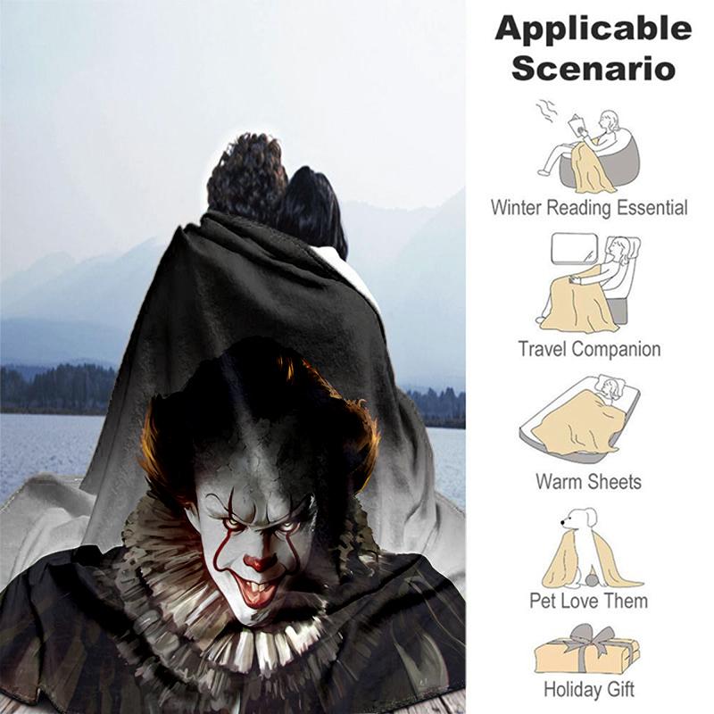 1pc Blanket Pennywise the Dancing Clown Print Design, Lightweight Blanket for Sofa, Bed- Soft &Warm, Gift for All Seasons Like Christmas, Halloween