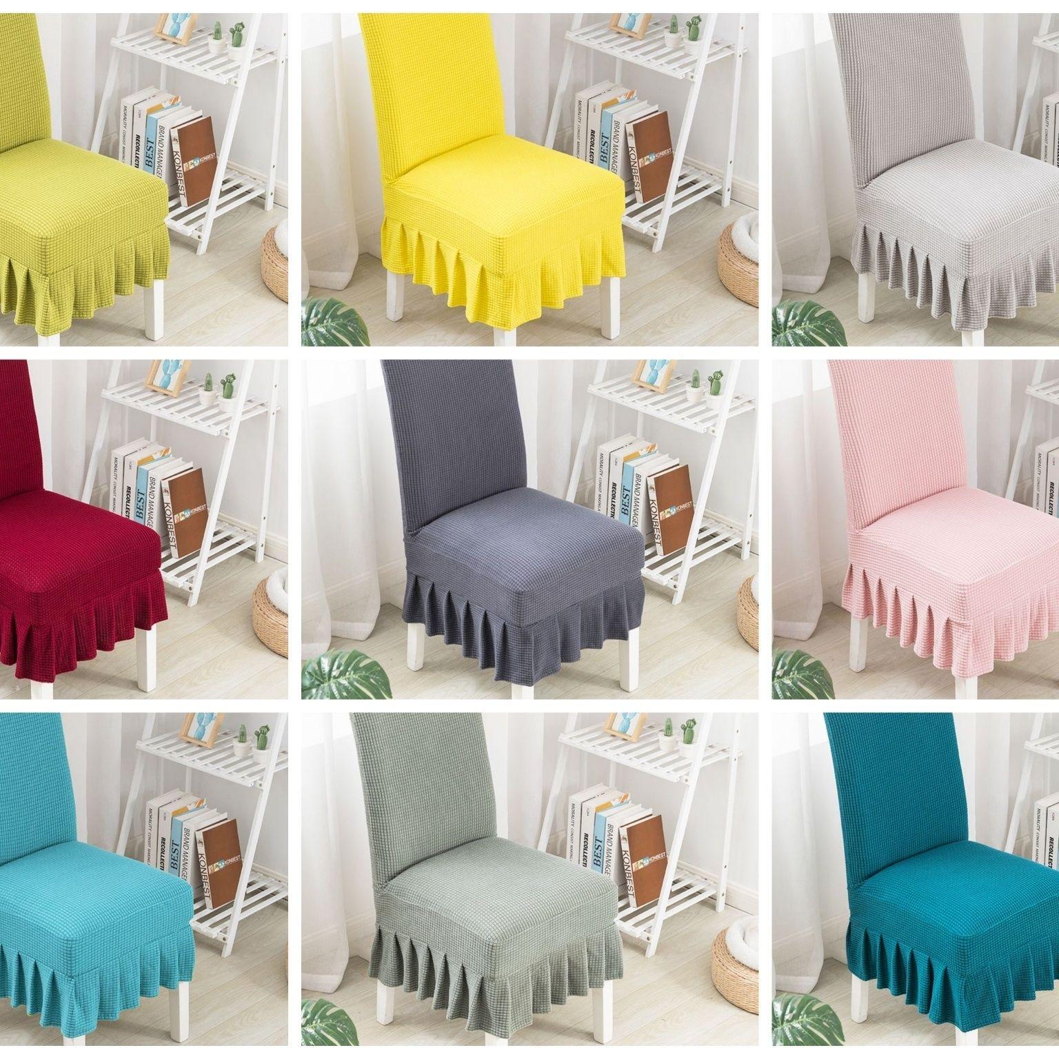 

Universal All-Season Elastic Chair Cover with Sponge Pad - Solid Color, Dustproof & Cat Scratch Resistant Chair Cover without Sponge