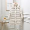 Womens Mid-Length Down Coat Winter Warm Loose Fit White Duck Outerwear Cold Weather