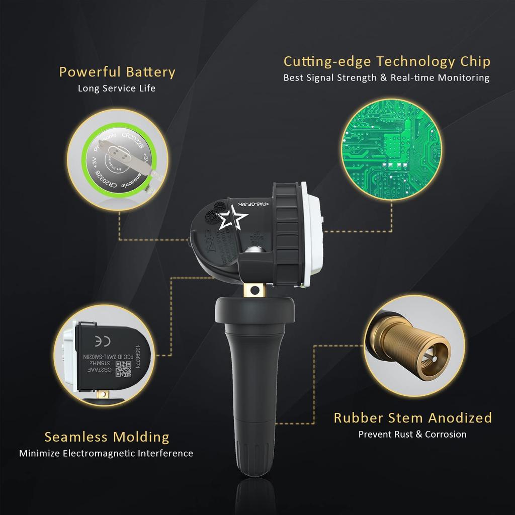 Marsflex TPMS Sensor, 13598772 for GM 315Mhz Tire Pressure Monitoring Sensor Buick Chevrolet Cadillac