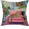 Leopard flower flamingo pattern printing pillowcase home room decoration pillow cover living room sofa cushion cover