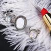 Juego de anillos de dedo apilables creativos, piedras preciosas artificiales, regalo de joyería para mujer