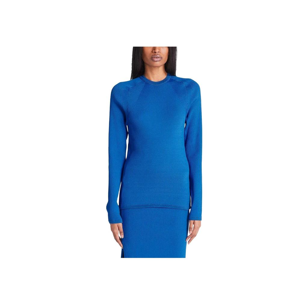 Timberland X Suzanne Oude Hengel Collaboration SS23 Solid Color Round Neck Long Sleeve Knit Sweater Women sweater Dark-Denim A6PS1288