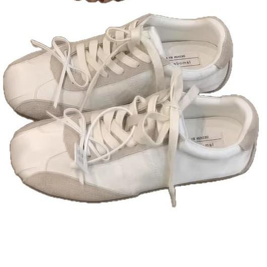 Girly bow white sneakers women's spring new straps casual lace Forrest Gump shoes German training shoes women's shoes