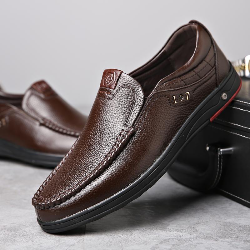 Pantofi pentru bărbați din piele naturală Mocasini casual pentru bărbați Mocasini negri italieni pentru bărbați pantofi plati