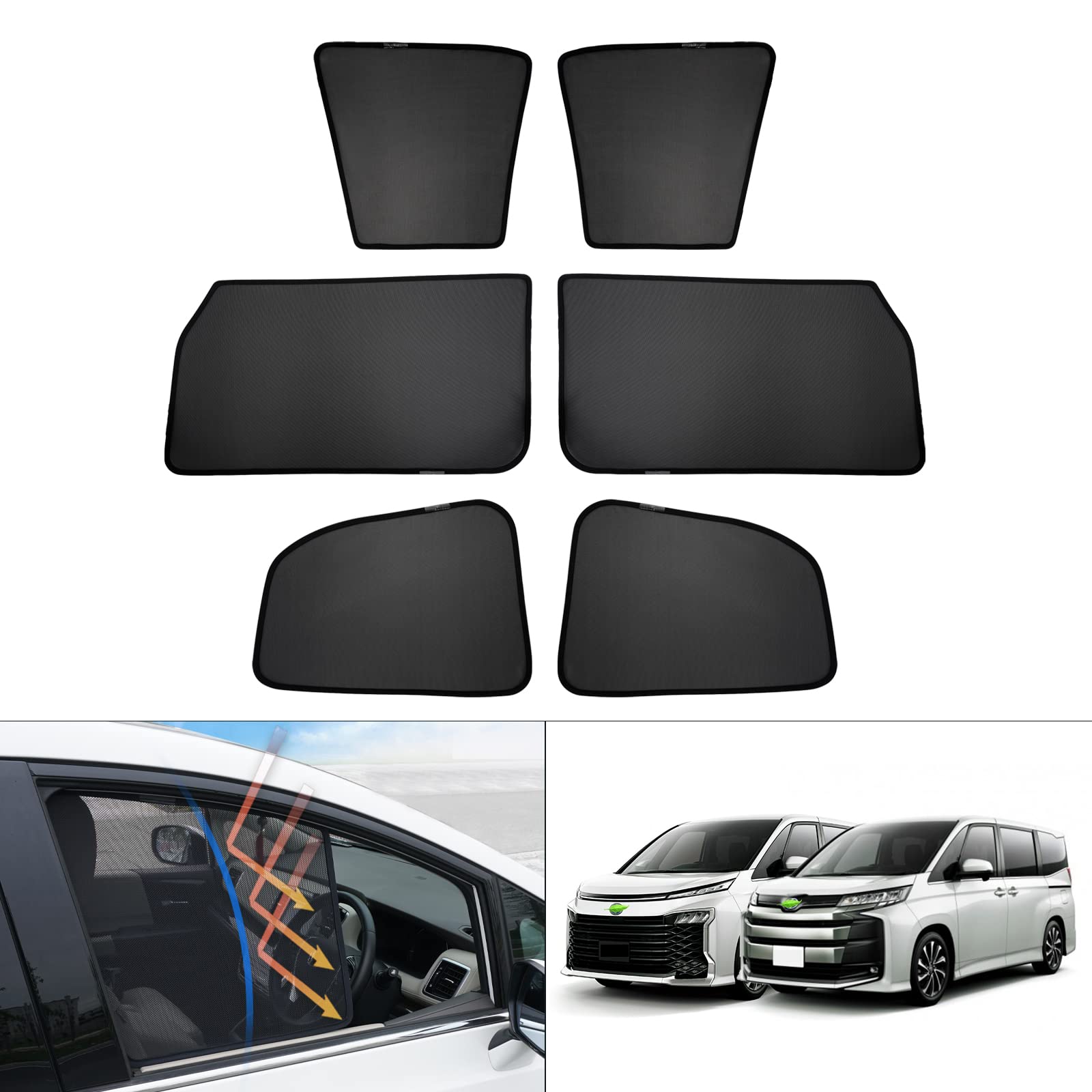 

Cartist 2025 Latest Model Mesh Mesh Curtains for Toyota New Generation R90W Model Blackout Car Front Door Blackout UV Magnetic Easy Light Interior чёрный