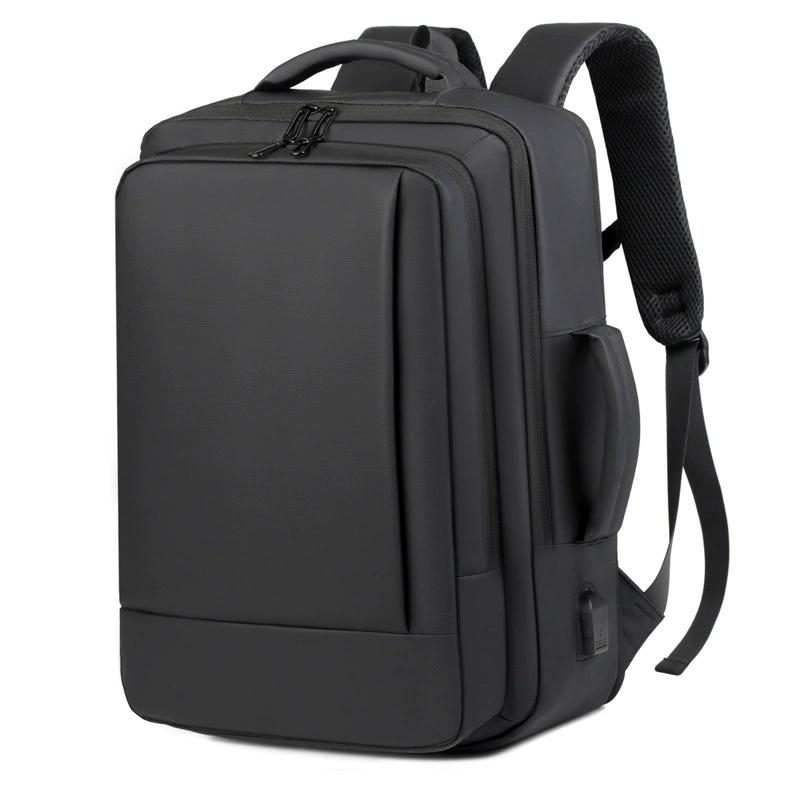 Women Solid Color Backpack Large Capacity Multi-compartment Design USB Charging Port Casual Travel Commute Backpack чёрный 2260₽