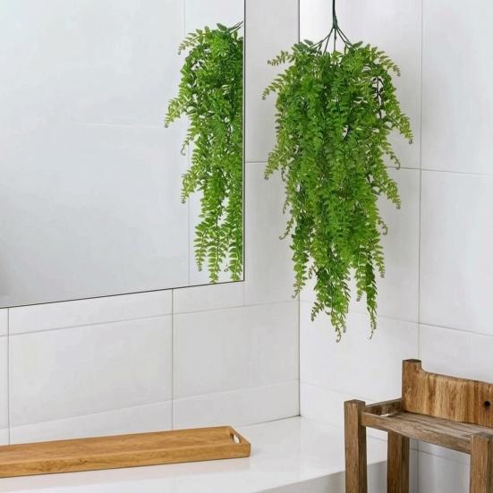 Weatherproof Hanging Plants for Garden Artificial Plant Vines, Flexible Plastic Rattan Waterproof Fake Decorative Window Frames No