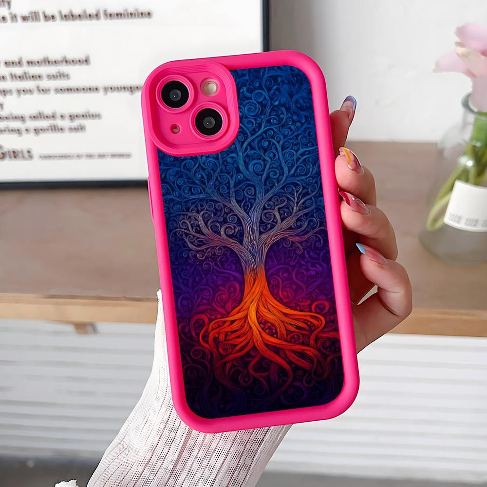 World Life Tree Mobile Phone Case for iPhone 17 16 15 14 13 12 11 Air Pro Max Plus Thicken TPU Colorful Cover Cover Cellphones