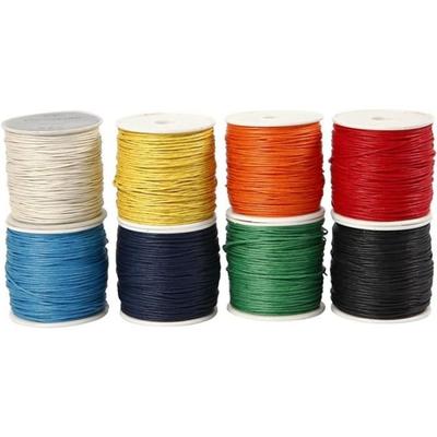Waxed Cotton Cord - Assortment - 1 Mm - 40 M - 8 Pcs - Mixed