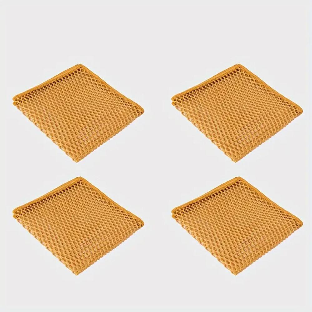 

Сетчатая тряпка для удаления масляных пятен может заменить шарики из стальной проволоки для мытья кастрюль и посуды.. Многофункциональная сетчатая тряпка для мытья посуды. 4pcs жёлтый