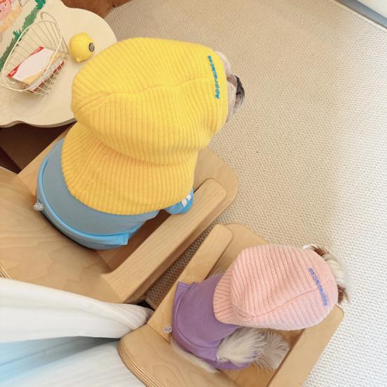 Cozy Woolen Pet Hat Knitted Drawstring Fade-resistant Comfortable To Wear Soft Warm Neck Scarf Hat Winter Supplies